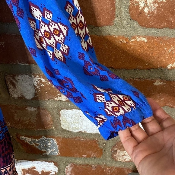 Anthropologie Maeve Blue Woodland Walk Tunic Long Sleeve Top Size 0 - Picture 5 of 9